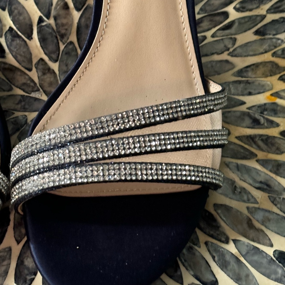 Navy blue glitter heels